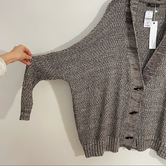 NWT LF Millau Toggle Cardigan Sweater Grey Black Gray Slouchy Oversized Small - Picture 2 of 6
